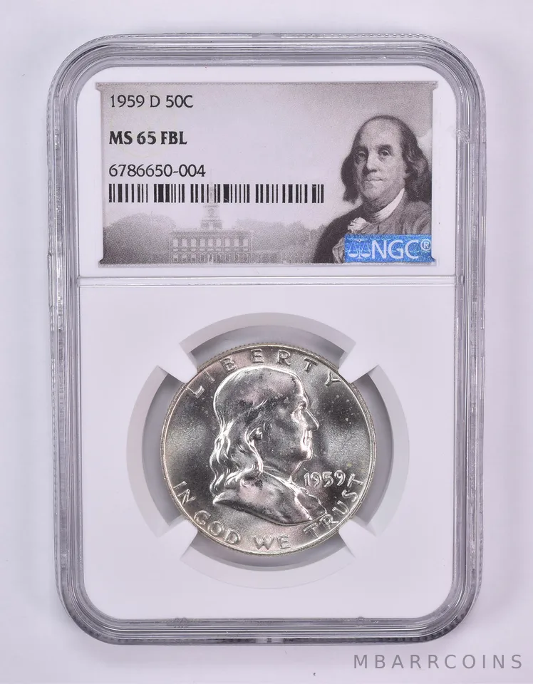 1959-D Franklin Half Dollar MS65 FBL NGC Special Label