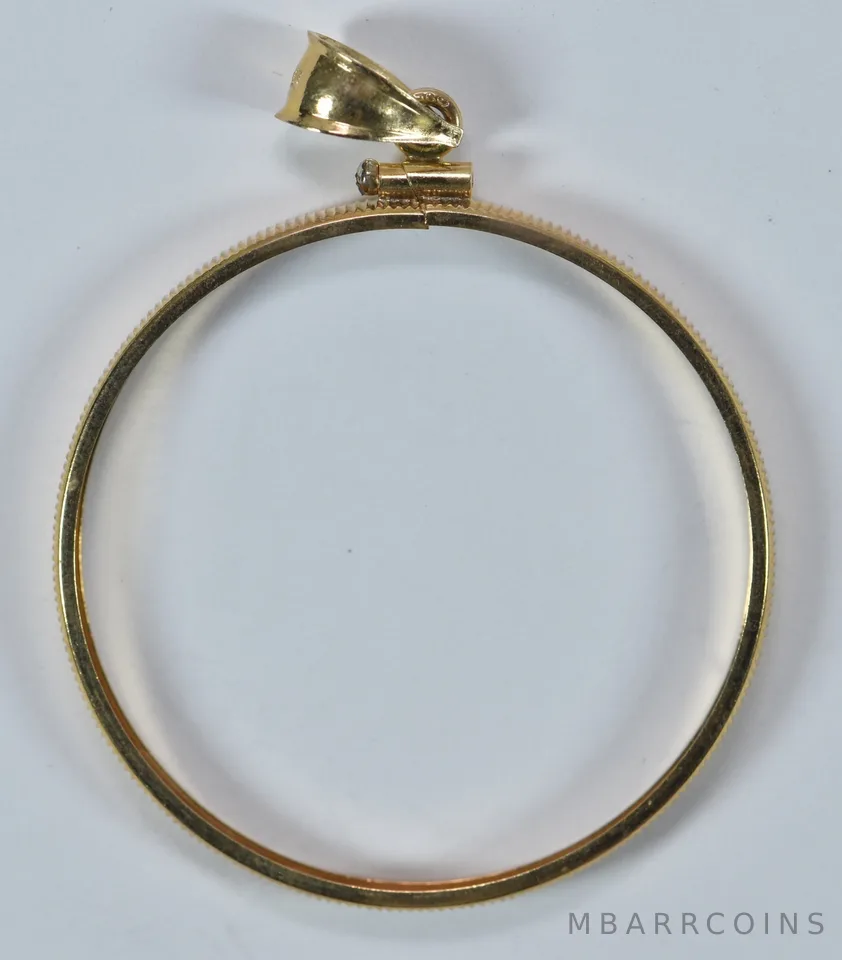 14kt Gold Coin Bezel 1 Oz Mexico 34.54mm 2.2g *9515