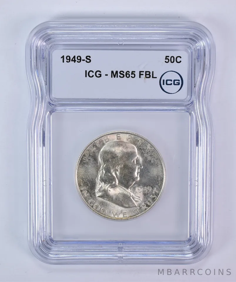 1949-S Franklin Half Dollar MS65 FBL ICG