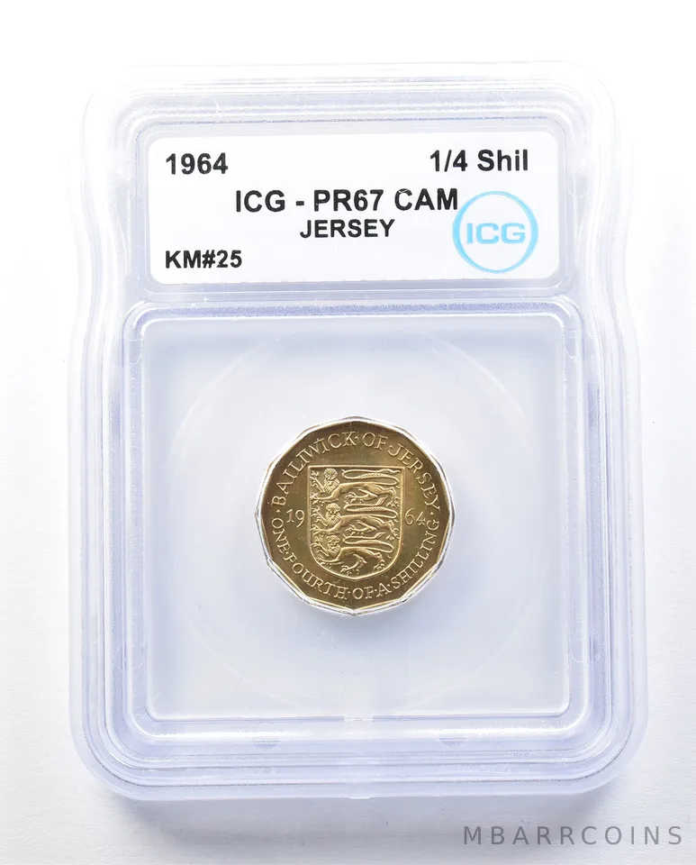 1964 Jersey 1/4 Shilling KM#25 PR67 CAM ICG *9003