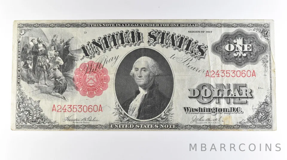 1917 $1 Legal Tender Large Note Red Seal FR#36 *0605