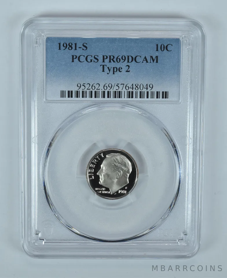 1981-S Roosevelt Dime Type 2 PR69 DCAM PCGS Blue Label