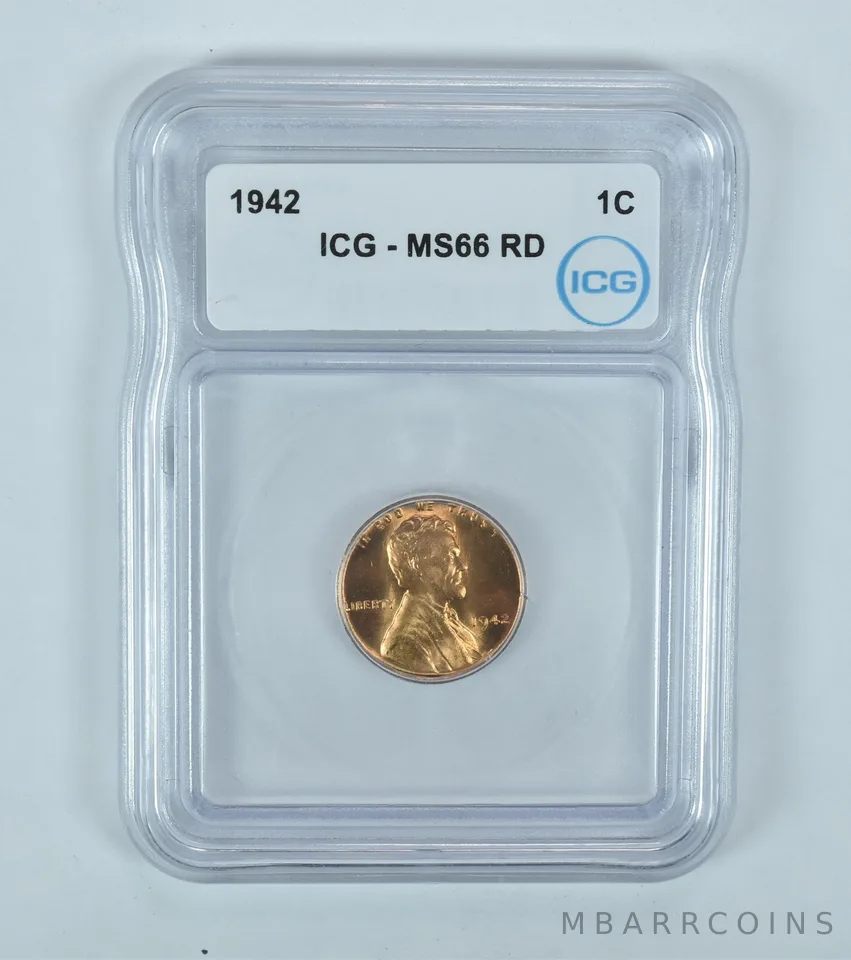 1942 Lincoln Wheat Cent MS66 RD ICG