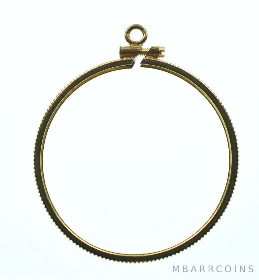 12K 30mm Gold Filled Coin Bezel Pendant Frame Edge *1435