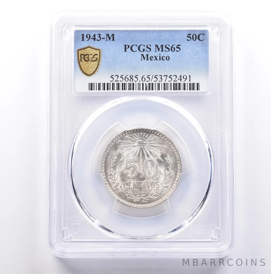1943 M Mexico 50 Centavos MS65 PCGS *9064