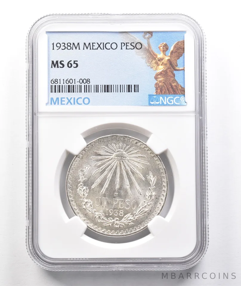 1938 M Mexico Peso MS65 NGC a3583
