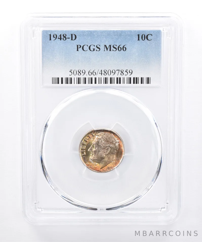 1948-D Roosevelt Dime MS66 PCGS Beautiful Tone *8347