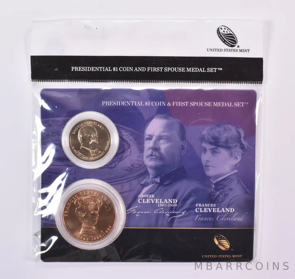 2012 Presidential $1 & First Spouse Medal Set - Grover & Frances Cleveland 22nd