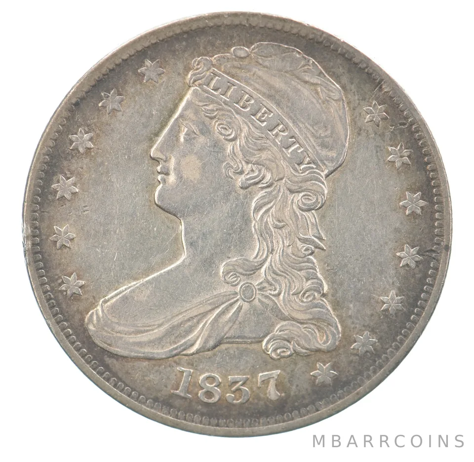 1837 Capped Bust Half Dollar Beautiful Tone *7565