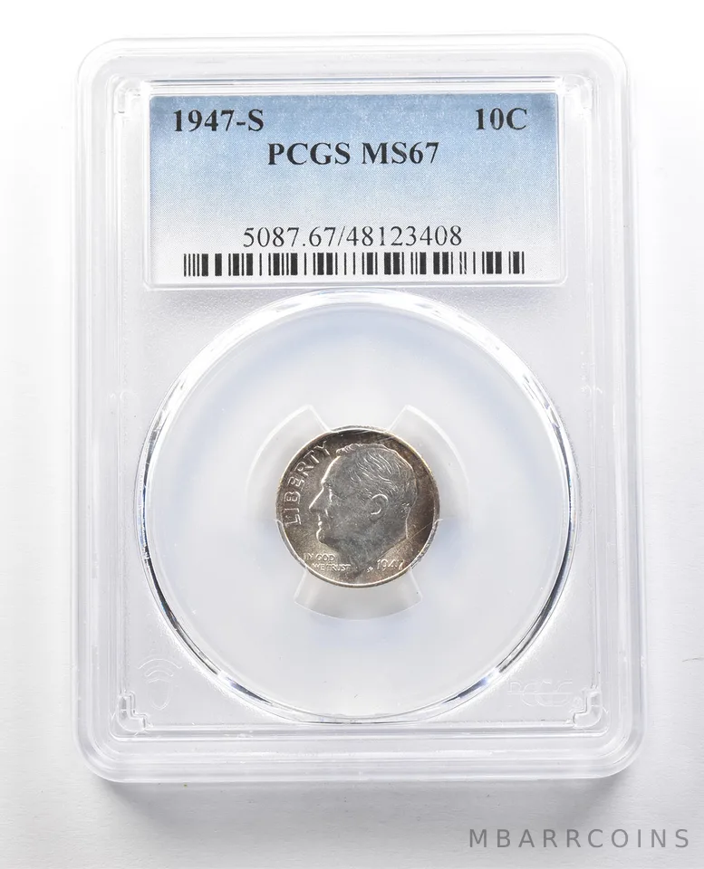 1947-S Roosevelt Dime MS67 PCGS *1280