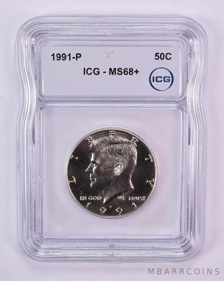 1991-P Kennedy Half Dollar MS68+ ICG