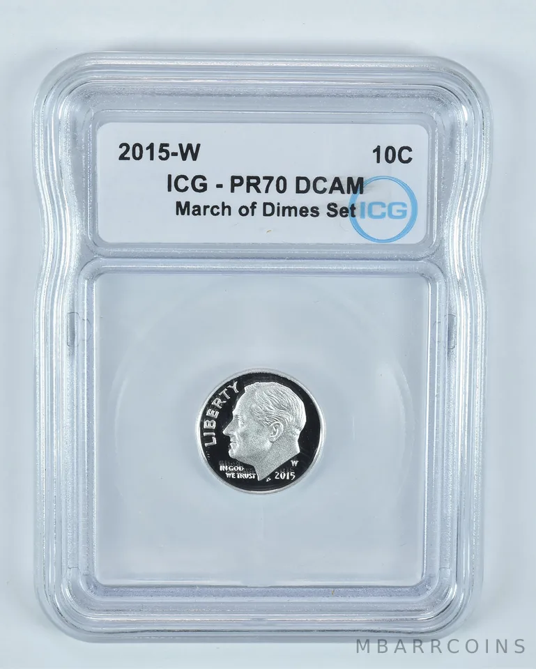 2015-W Roosevelt Dime March Of Dimes Set PR70 DCAM ICG