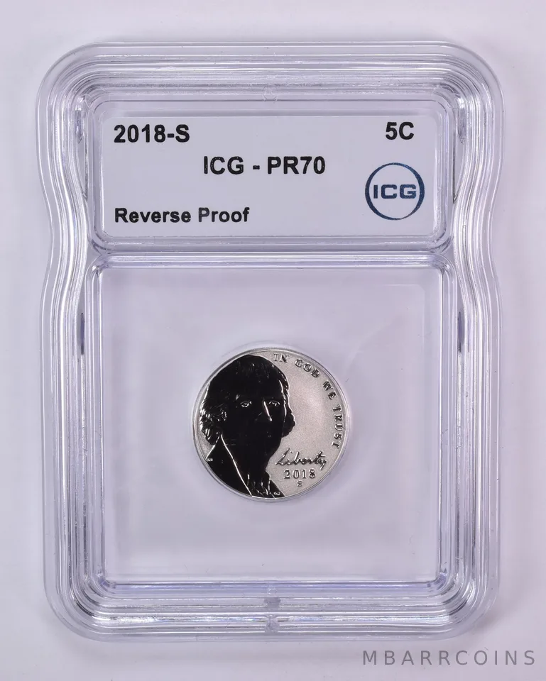 2018-S Jefferson Nickel 50th Anniversary Set Reverse Proof PR70 ICG