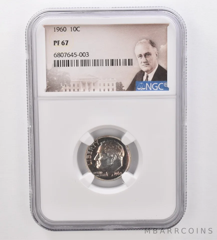1960 Roosevelt Dime PF67 NGC Beautiful Tone a9867