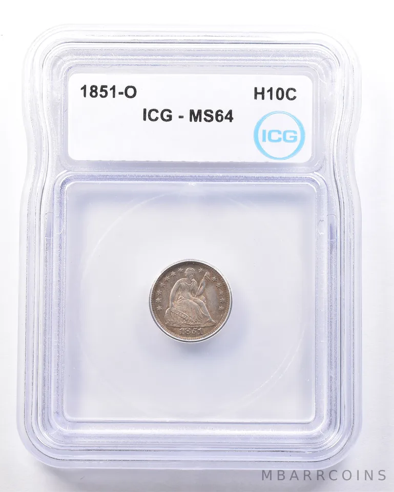 1851-O Seated Liberty Half Dime MS64 ICG *7249