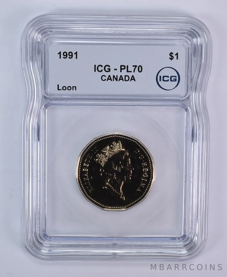1991 Canada 1 Dollar Loon PL70 ICG