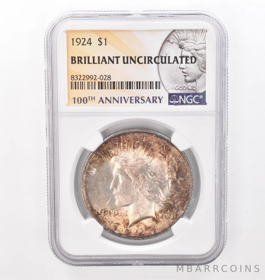1924 Peace Silver Dollar BU NGC Beautiful Tone *4308