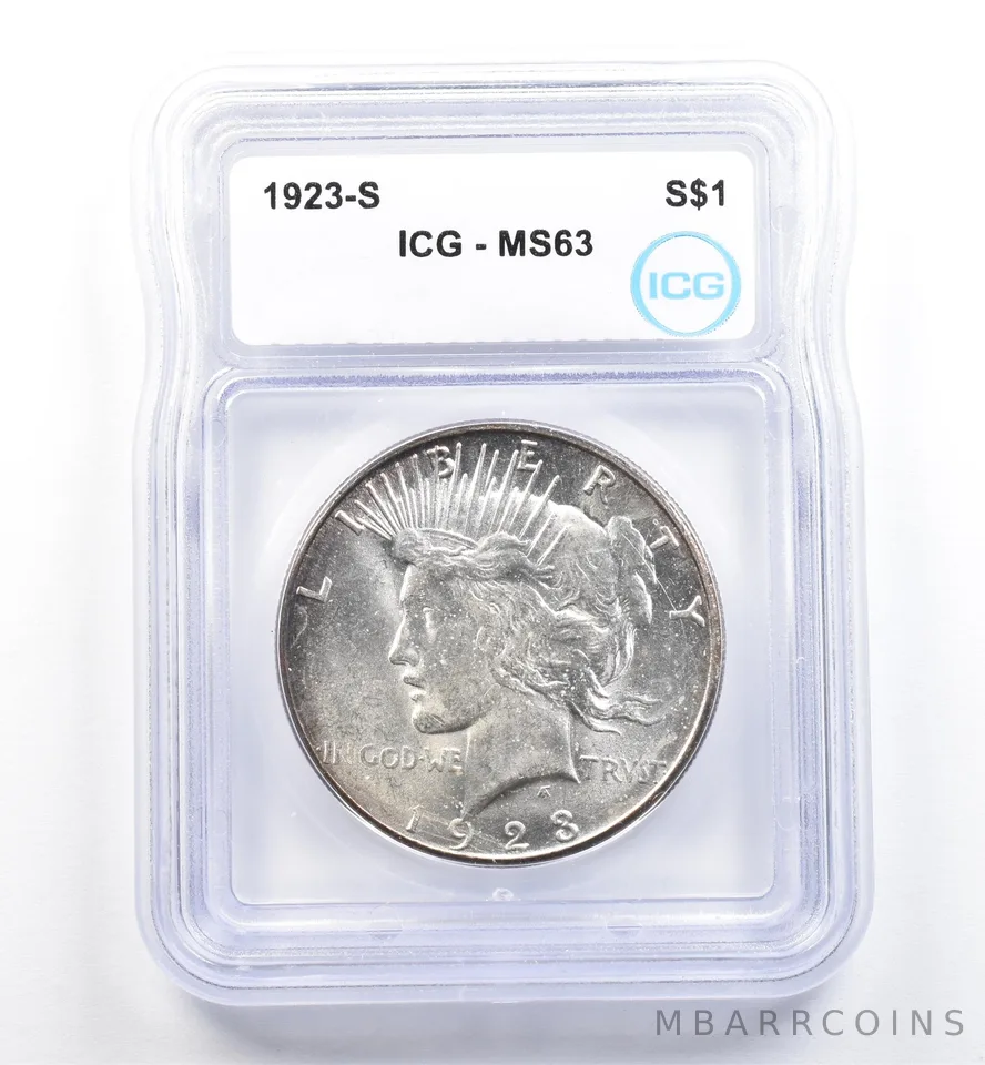 1923-S Peace Silver Dollar MS63 ICG *9882