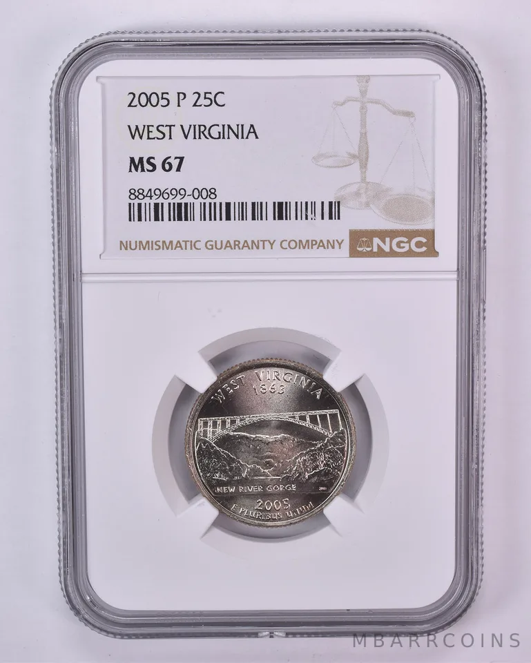 2005-P Washington State Quarter West Virginia MS67 NGC Brown Label