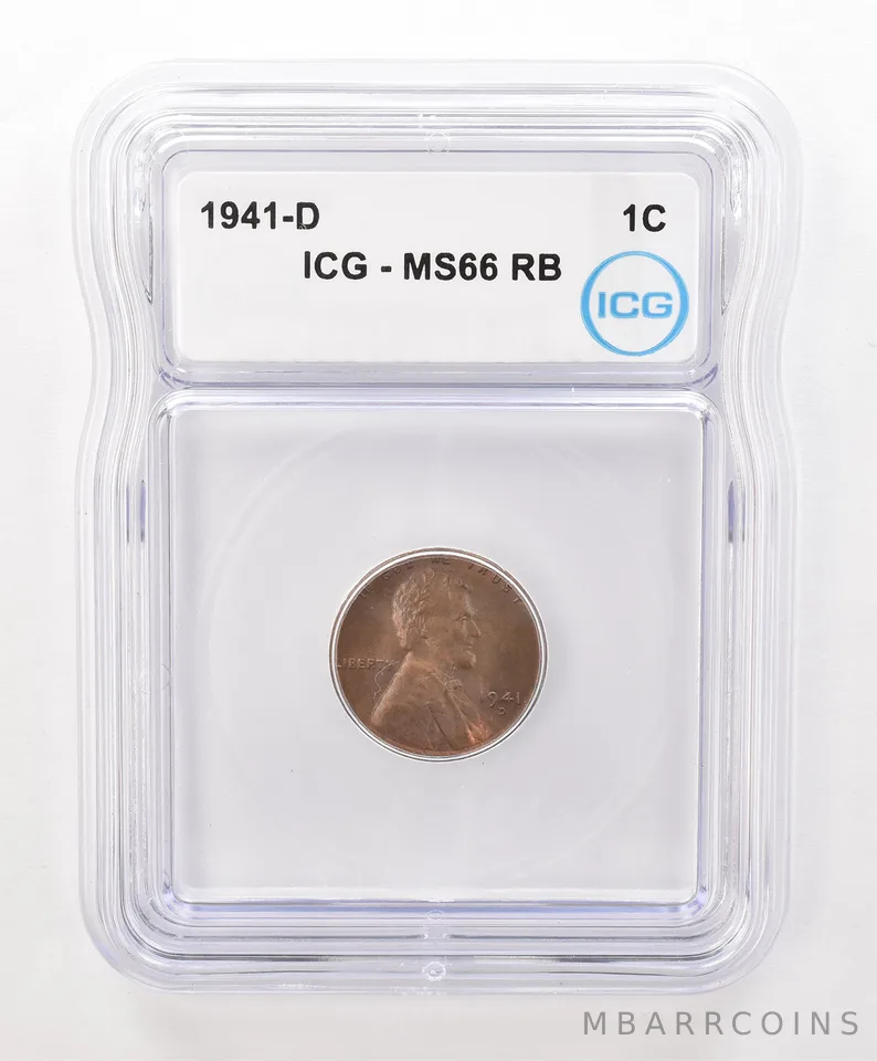 1941-D Lincoln Wheat Cent MS66 RB ICG Beautiful Tone *6660