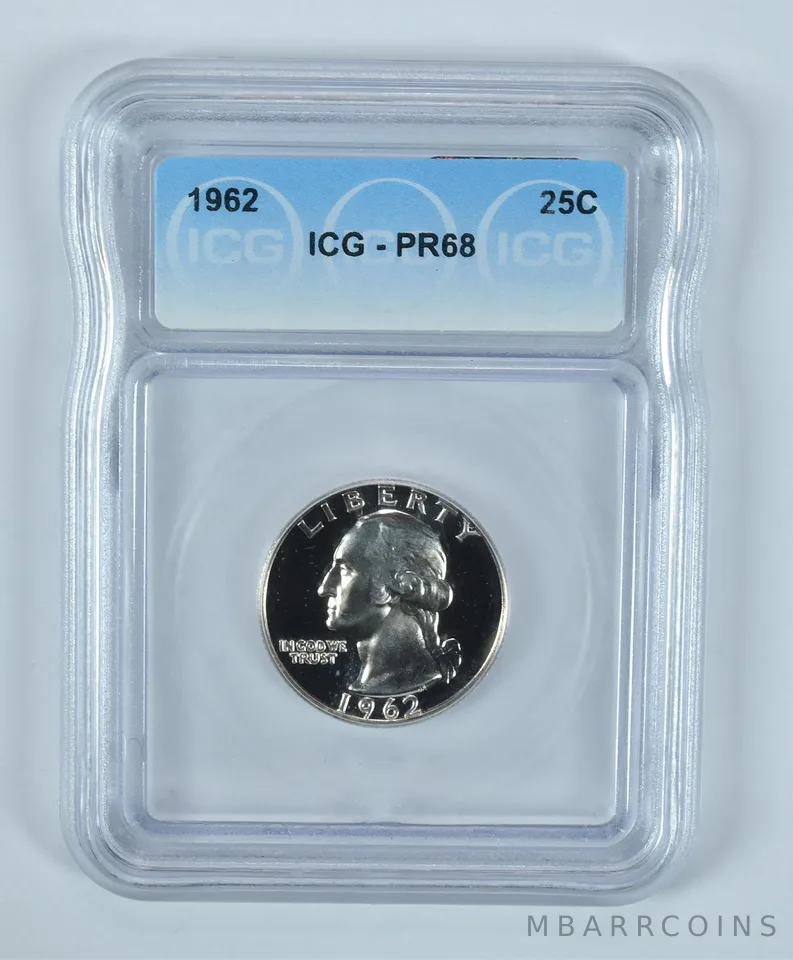 1962 Washington Quarter PR68 ICG