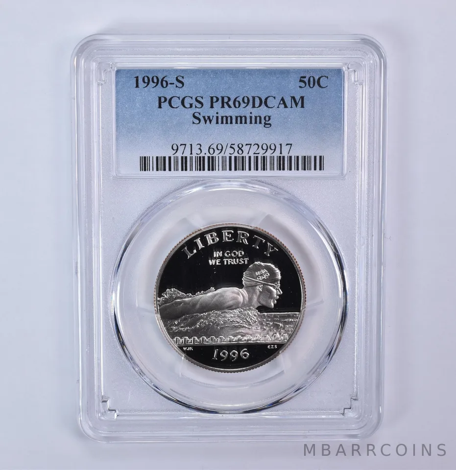 1996-S Olympic Swimming Commemorative Half Dollar PR69 DCAM PCGS