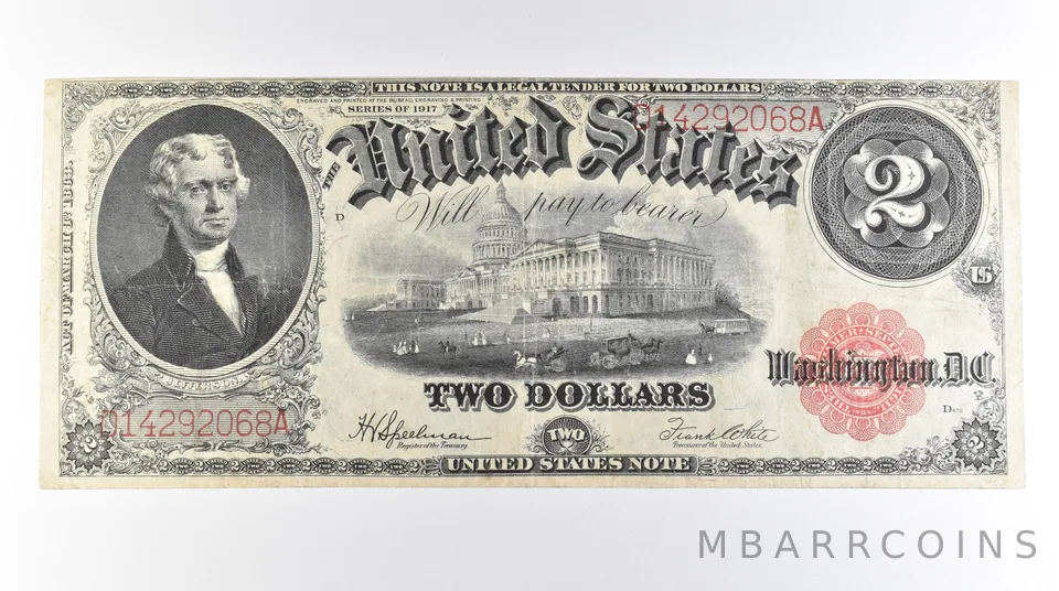 1917 $2 Legal Tender Large Note Red Seal FR#60 *0579