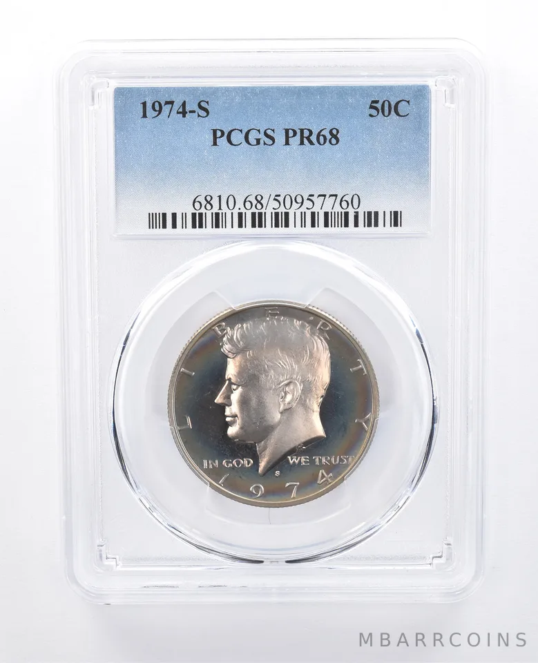 1974-S Kennedy Half Dollar PR68 PCGS Hazy Tone *8121