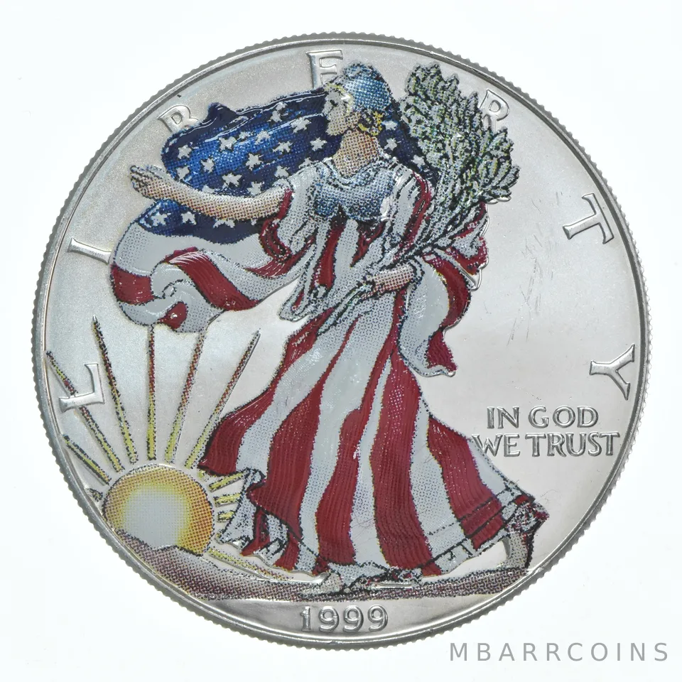 Random Date American Silver Eagle Colorized