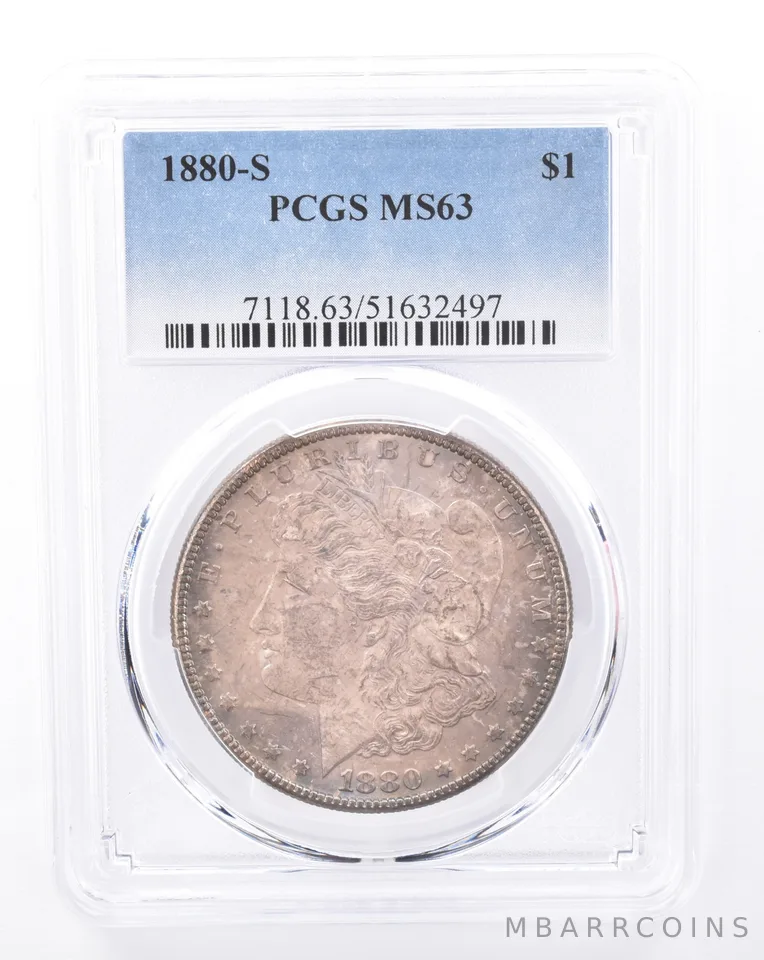 1880-S Morgan Silver Dollar MS63 PCGS Beautiful Tone *9430