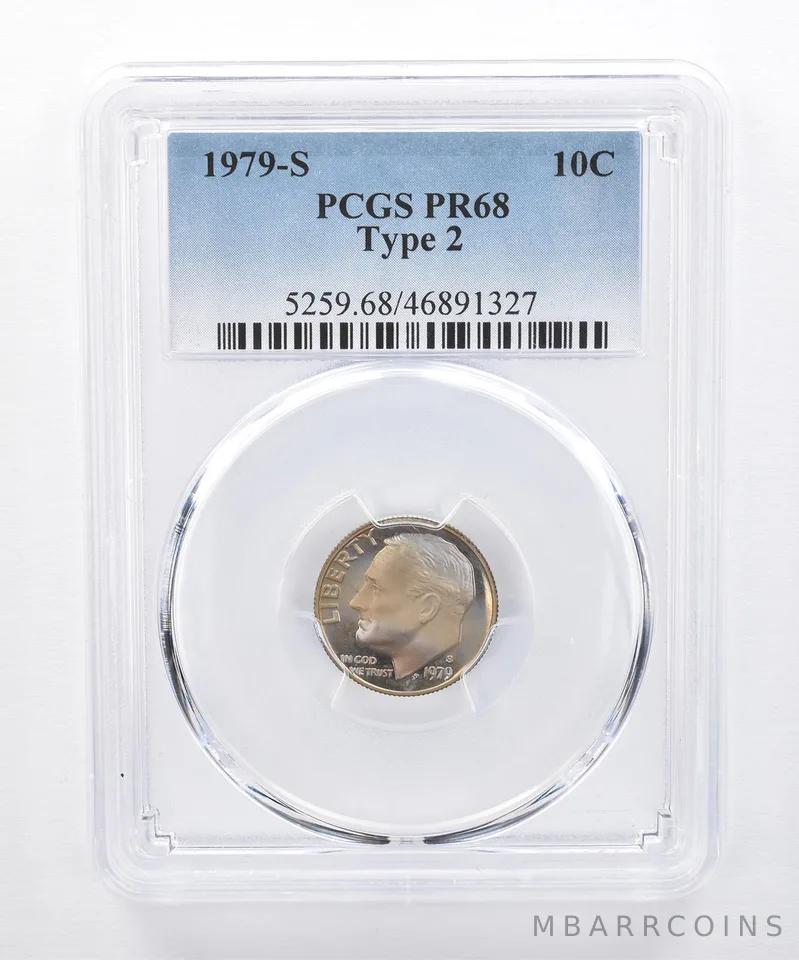 1979-S Roosevelt Dime Type 2 PR68 PCGS Beautiful Tone *8335