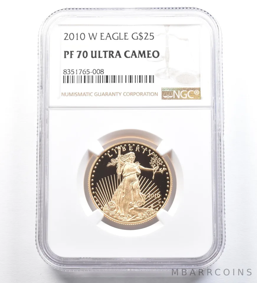 2010-W $25 American Gold Eagle 1/2 Oz Gold PF70 UCAM NGC