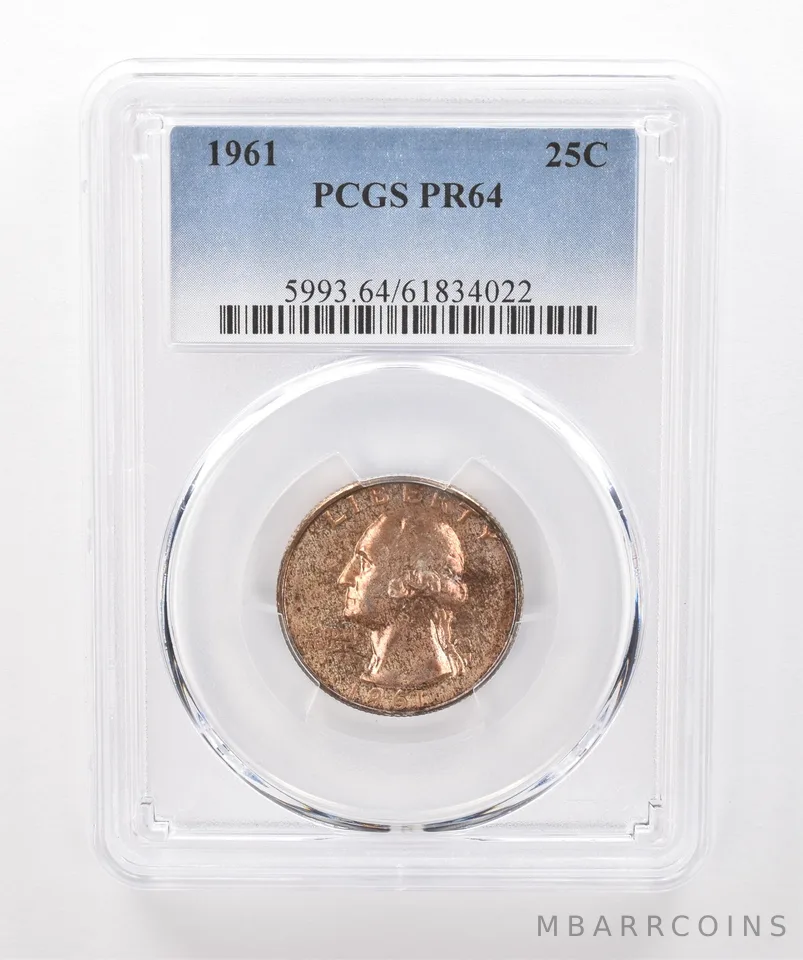 1961 Washington Quarter PR64 PCGS Beautiful Tone *1897