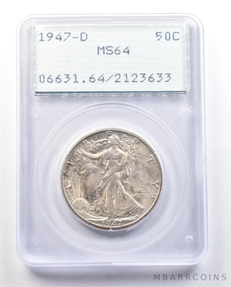 1947-D Walking Liberty Half Dollar MS64 PCGS Rattler *3954