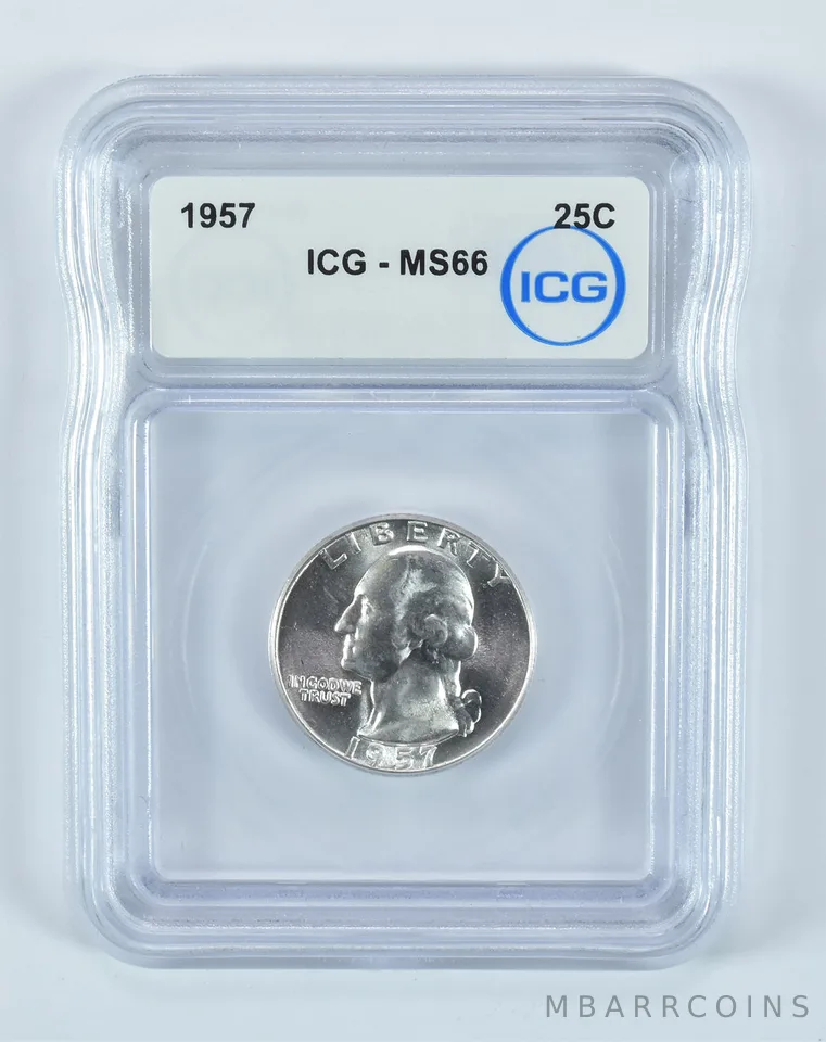 1957 Washington Quarter MS66 ICG