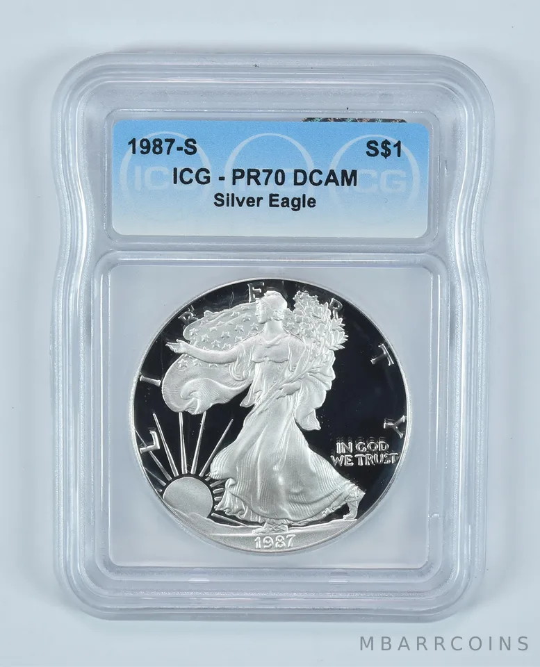 1987-S American Silver Eagle PR70 DCAM ICG