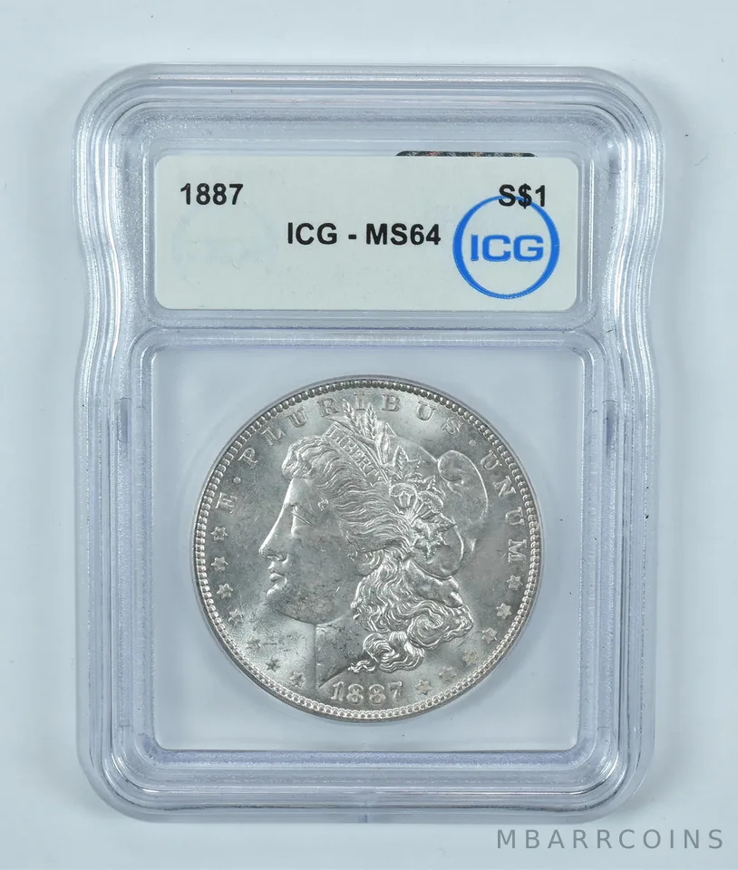 1887 Morgan Silver Dollar MS64 ICG