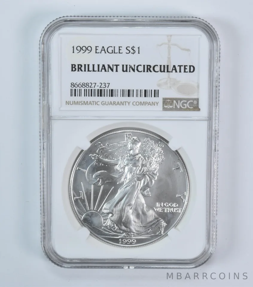 1999 American Silver Eagle BU NGC Brown Label