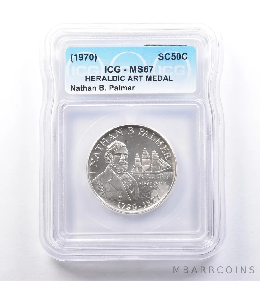 (1970) So Called Half Dollar Nathaniel B Palmer MS67 ICG *8528