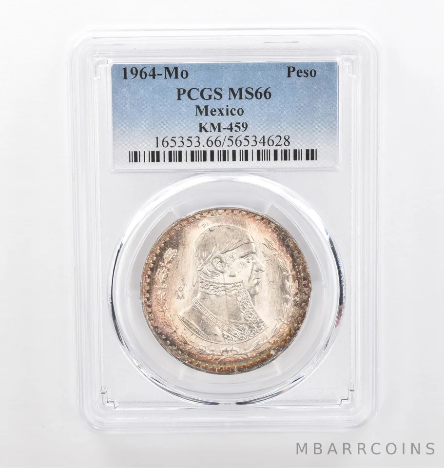 1964 Mo Mexico Peso KM-459 MS66 PCGS Beautiful Tone *2120