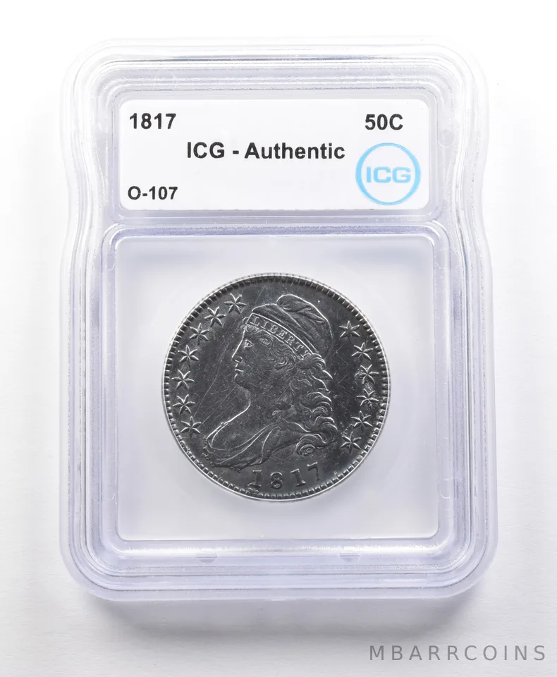 1817 Capped Bust Half Dollar O-107 Authentic ICG *5631
