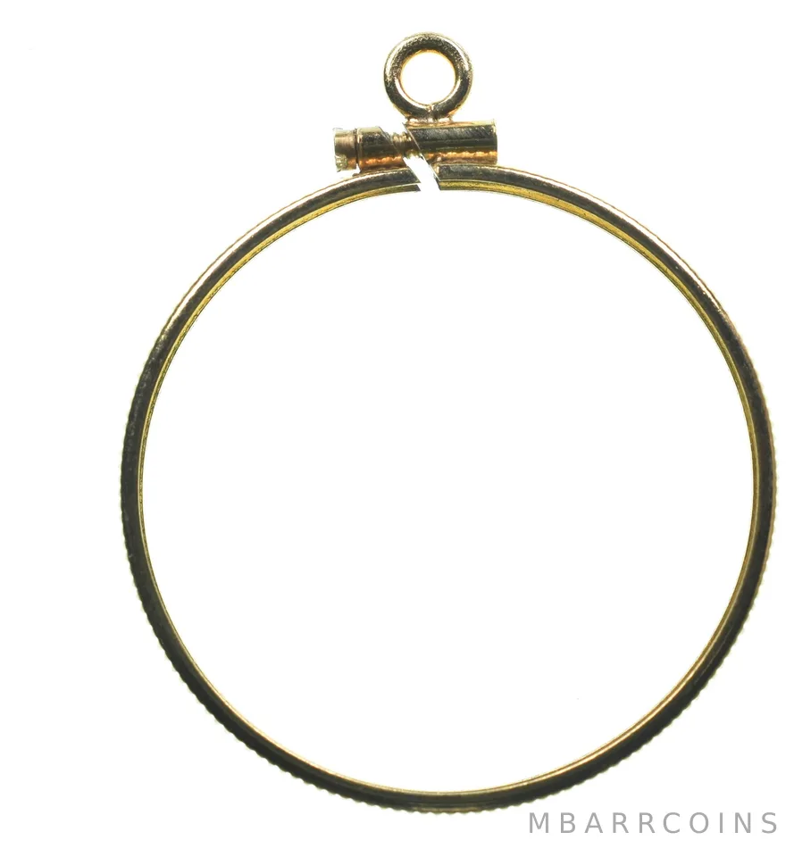 12K 28mm Gold Filled US Large Cent Coin Bezel Pendant Frame Edge a1277