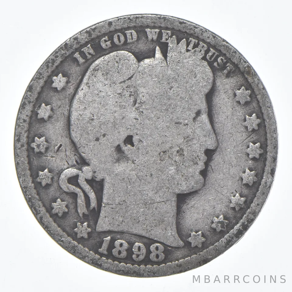 1898-O Barber Quarter Average Circ