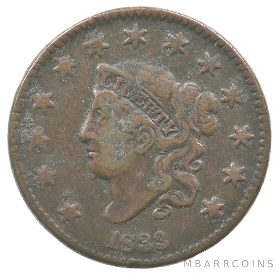 1833 Coronet Head Large Cent a5967