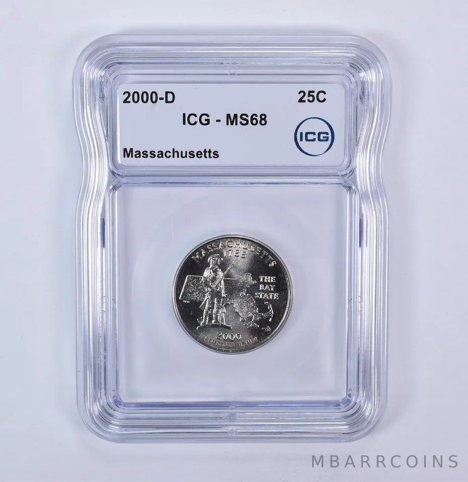 2000-D Washington State Quarter Massachusetts MS68 ICG