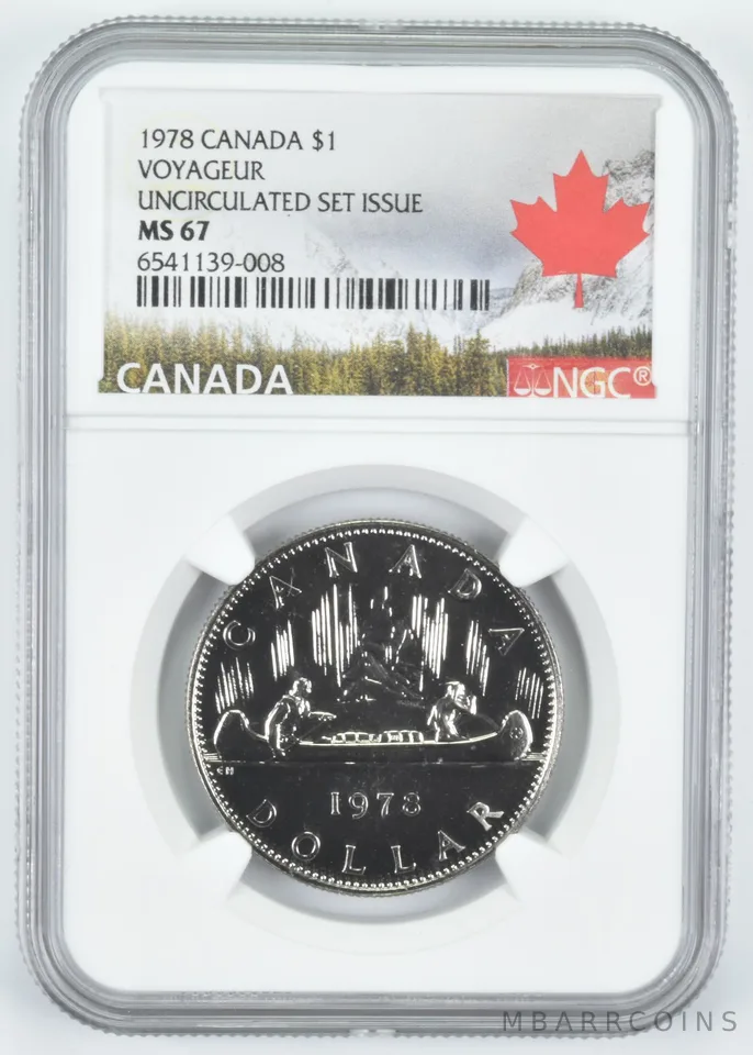 1978 Canada $1 Dollar Voyageur Unc Set Issue MS67 NGC Canada Lbl
