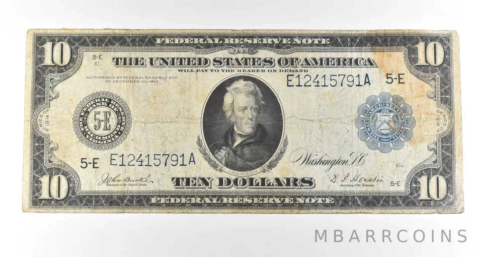 1914 $10 Richmond VA FRN Large Note Blue Seal *2811
