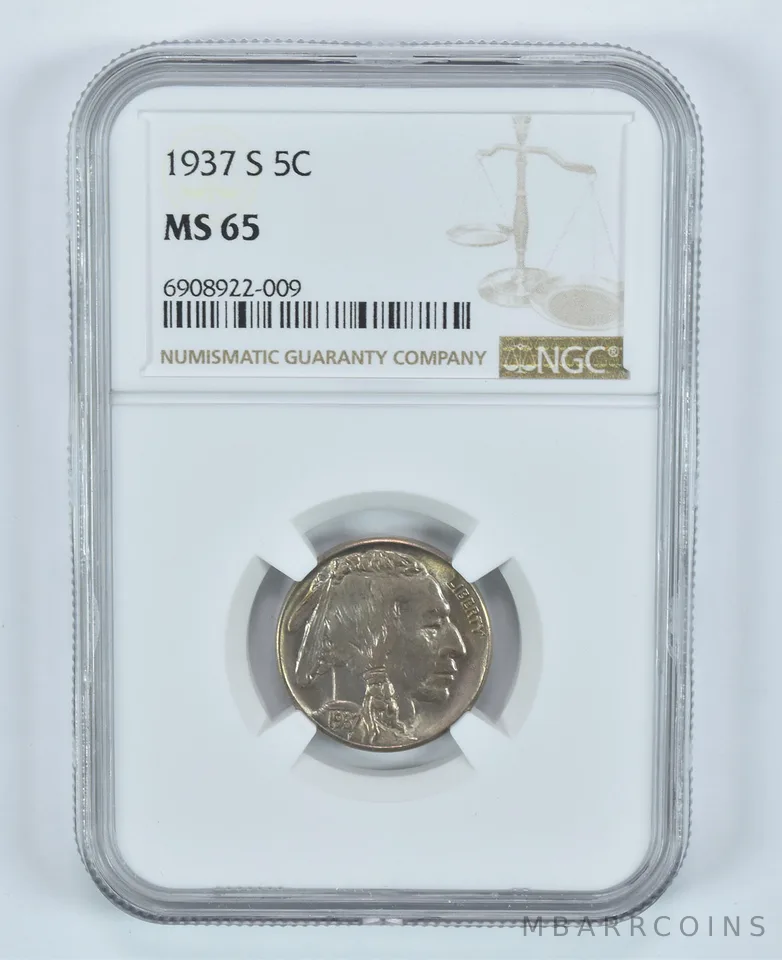 1937-S Indian Head Buffalo Nickel MS65 NGC a9057