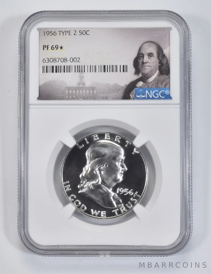 PF69* 1956 Franklin Half Dollar - Type 2 - Graded NGC a8172