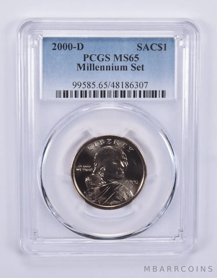 2000-D Sacagawea $1 Millennium Set MS65 PCGS Blue Label